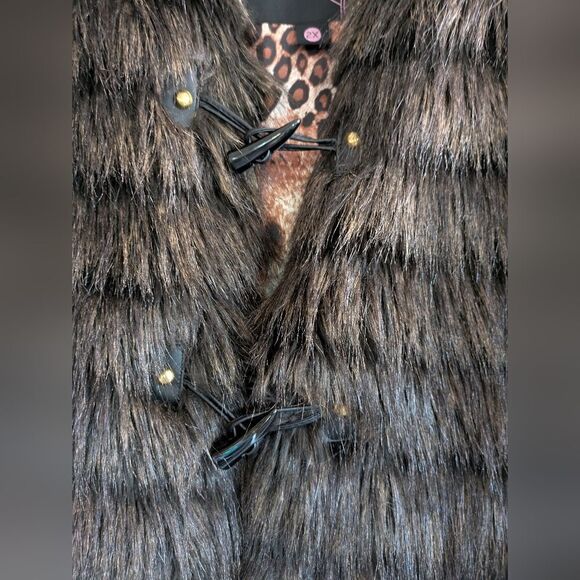 Baby Phat Y2K Women’s Sandy Night Brown Faux Fur Vest Size 2X New with tags - Picture 2 of 7